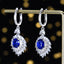 14K GOLD 3.93 CTW NATURAL SAPPHIRE & DIAMOND EARRINGS