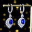 14K GOLD 3.93 CTW NATURAL SAPPHIRE & DIAMOND EARRINGS