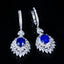 14K GOLD 3.93 CTW NATURAL SAPPHIRE & DIAMOND EARRINGS