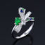 14K GOLD 0.6 CTW VIVID GREEN NATURAL EMERALD & DIAMOND RING