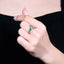 14K GOLD 0.6 CTW VIVID GREEN NATURAL EMERALD & DIAMOND RING