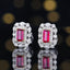 14K GOLD 0.98 CTW NATURAL RUBY & DIAMOND EARRINGS