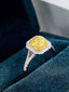 14K GOLD 1.46 CTW NATURAL YELLOW DIAMOND & DIAMOND RING