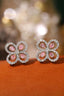 14K GOLD 1 CT NATURAL PINK DIAMOND & DIAMOND EARRINGS