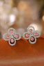 14K GOLD 1 CT NATURAL PINK DIAMOND & DIAMOND EARRINGS