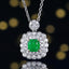 14K GOLD 1.36 CTW VIVID GREEN NATURAL EMERALD & DIAMOND PENDANT