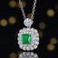 14K GOLD 1.36 CTW VIVID GREEN NATURAL EMERALD & DIAMOND PENDANT