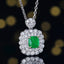 14K GOLD 1.36 CTW VIVID GREEN NATURAL EMERALD & DIAMOND PENDANT