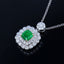 14K GOLD 1.36 CTW VIVID GREEN NATURAL EMERALD & DIAMOND PENDANT