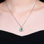 14K GOLD 1.36 CTW VIVID GREEN NATURAL EMERALD & DIAMOND PENDANT