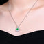 14K GOLD 1.36 CTW VIVID GREEN NATURAL EMERALD & DIAMOND PENDANT