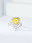 14K GOLD 2.08 CTW NATURAL YELLOW DIAMOND & DIAMOND RING