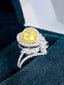 14K GOLD 2.08 CTW NATURAL YELLOW DIAMOND & DIAMOND RING