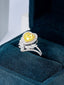 14K GOLD 2.08 CTW NATURAL YELLOW DIAMOND & DIAMOND RING