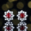 14K GOLD 1.23 CTW NATURAL RUBY & DIAMOND EARRINGS