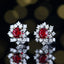 14K GOLD 1.23 CTW NATURAL RUBY & DIAMOND EARRINGS