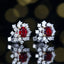 14K GOLD 1.23 CTW NATURAL RUBY & DIAMOND EARRINGS