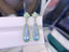 14K GOLD 5.95 CT NATURAL AQUAMARINE & TSAVORITE EARRINGS