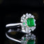 14K GOLD 1.34 CTW VIVID GREEN NATURAL EMERALD & DIAMOND RING