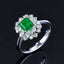 14K GOLD 1.34 CTW VIVID GREEN NATURAL EMERALD & DIAMOND RING