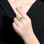 14K GOLD 1.34 CTW VIVID GREEN NATURAL EMERALD & DIAMOND RING