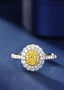 14K GOLD 0.66 CTW NATURAL YELLOW DIAMOND & DIAMOND RING