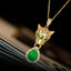 14K GOLD 1.67 CTW VIVID GREEN NATURAL EMERALD & DIAMOND NECKLACE