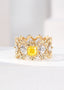 14K GOLD 1.33 CTW NATURAL YELLOW DIAMOND & DIAMOND RING