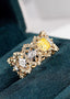 14K GOLD 1.33 CTW NATURAL YELLOW DIAMOND & DIAMOND RING