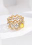 14K GOLD 1.33 CTW NATURAL YELLOW DIAMOND & DIAMOND RING