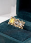 14K GOLD 1.33 CTW NATURAL YELLOW DIAMOND & DIAMOND RING