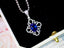 14K GOLD 2.38 CTW VIVID BLUE NATURAL SAPPHIRE & DIAMOND PENDANT