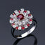 14K GOLD 0.99 CTW NATURAL RUBY & RUBY RING