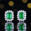 14K GOLD 1.96 CTW VIVID GREEN NATURAL EMERALD & SAPPHIRE EARRINGS