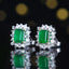 14K GOLD 1.96 CTW VIVID GREEN NATURAL EMERALD & SAPPHIRE EARRINGS