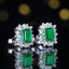 14K GOLD 1.96 CTW VIVID GREEN NATURAL EMERALD & SAPPHIRE EARRINGS