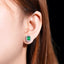 14K GOLD 1.96 CTW VIVID GREEN NATURAL EMERALD & SAPPHIRE EARRINGS