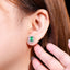 14K GOLD 1.96 CTW VIVID GREEN NATURAL EMERALD & SAPPHIRE EARRINGS