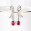 14K GOLD 1.09 CTW VIVID RED NATURAL RUBY & DIAMOND EARRINGS