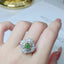 14K GOLD 2.23 CTW NATURAL GREEN DIAMOND & DIAMOND RING/PENDANT