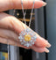 14K GOLD 1.28 CTW NATURAL YELLOW DIAMOND & DIAMOND PENDANT