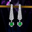 14K GOLD 3.17 CTW VIVID GREEN NATURAL EMERALD & DIAMOND EARRINGS