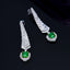 14K GOLD 3.17 CTW VIVID GREEN NATURAL EMERALD & DIAMOND EARRINGS