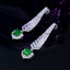 14K GOLD 3.17 CTW VIVID GREEN NATURAL EMERALD & DIAMOND EARRINGS