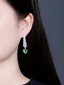 14K GOLD 3.17 CTW VIVID GREEN NATURAL EMERALD & DIAMOND EARRINGS