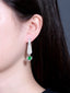 14K GOLD 3.17 CTW VIVID GREEN NATURAL EMERALD & DIAMOND EARRINGS