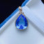 14K GOLD 30.56 CTW NATURAL TOPAZ & DIAMOND PENDANT