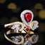 14K GOLD 0.70 CTW NATURAL RUBY & DIAMOND RING