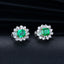 14K GOLD 3.93 CTW VIVID GREEN NATURAL EMERALD & DIAMOND EARRINGS