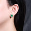 14K GOLD 3.93 CTW VIVID GREEN NATURAL EMERALD & DIAMOND EARRINGS